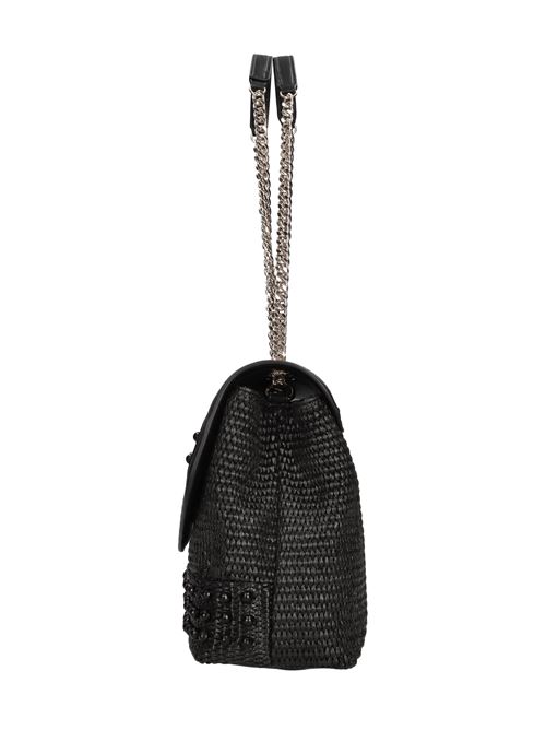 Borsa Malibu in rafia ed ecopelle LA CARRIE | 141M-WM-230-RAENERO